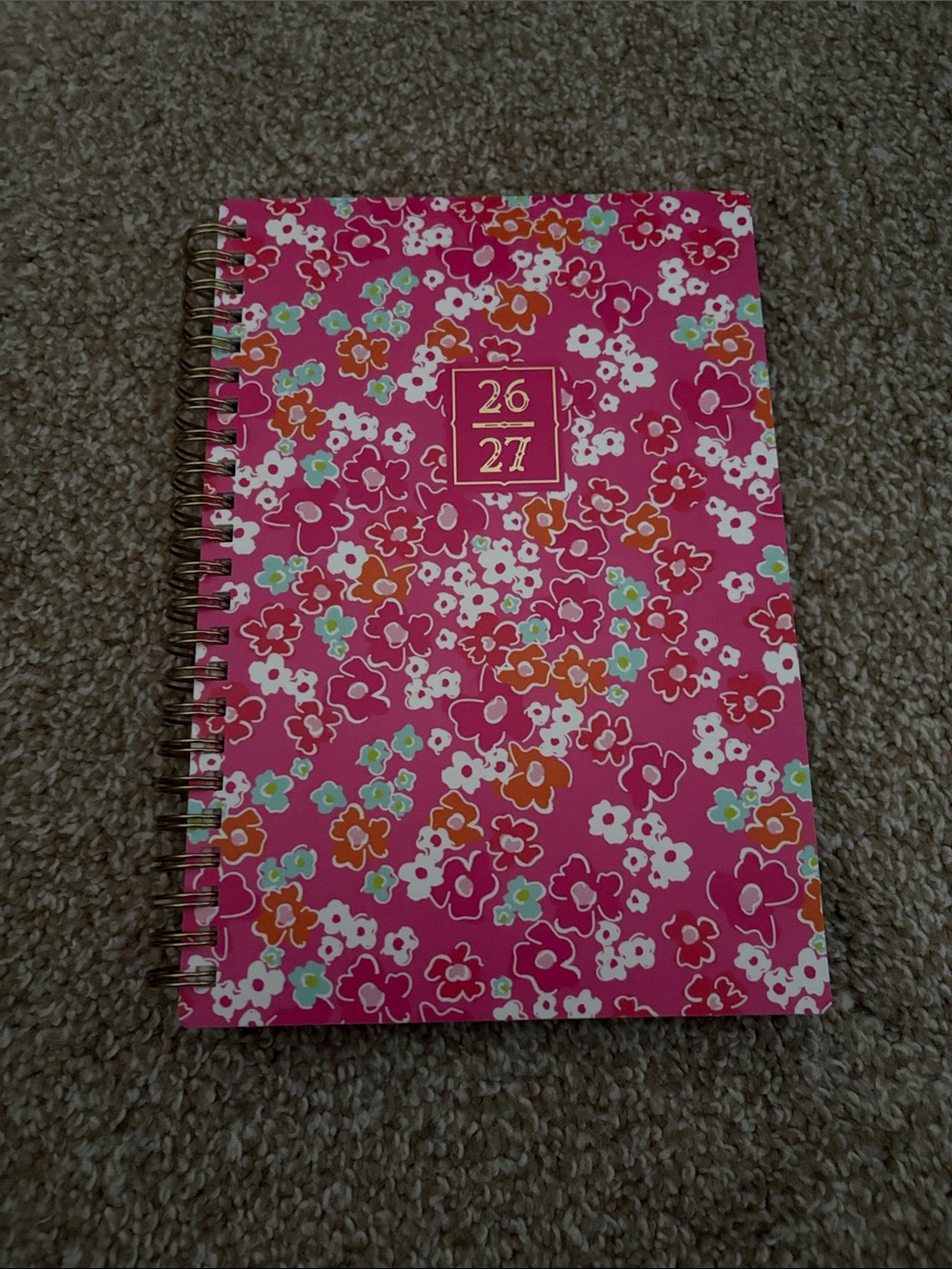 Blue Sky Pink Floral Spiral Notebook